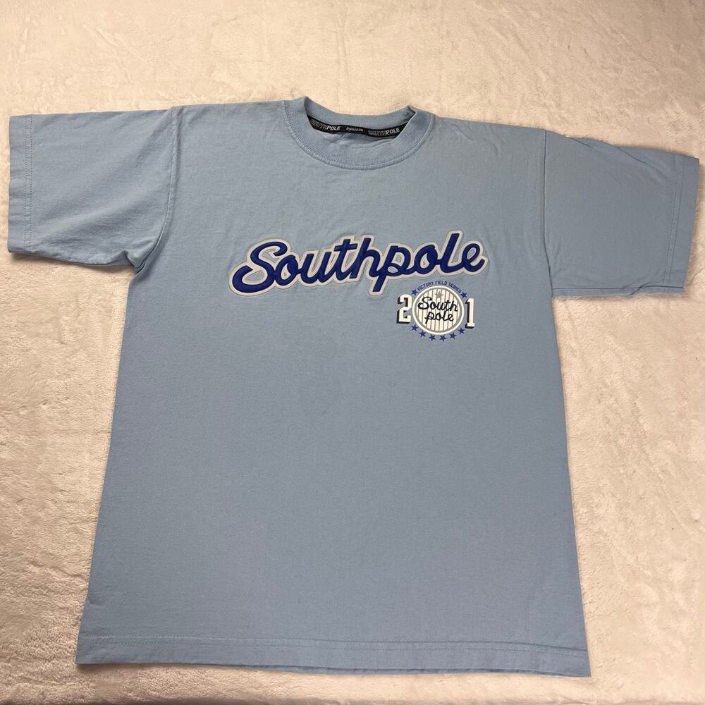 South pole Powder Blue Y2K T-shirt Youth Size XL Victory Field Series Southpole